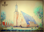 Ontwerptekening van de Schootsekerk in Eindhoven
<br/>
Particulier bezit, 1930